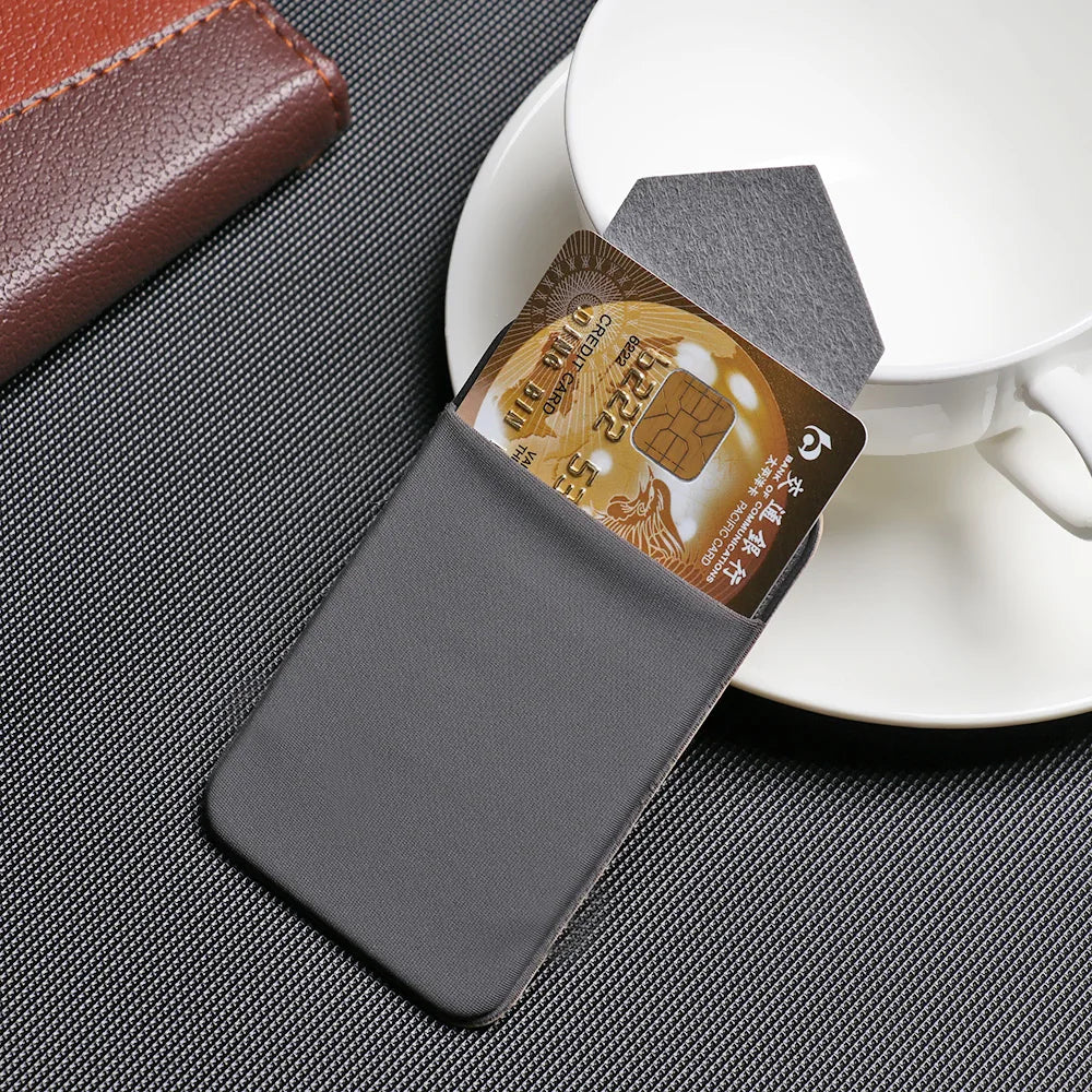 Elastic Mobile Phone Wallet Phone Credit ID Card Holder Adhesive Pocket Sticker Case Cellphone Credit Card Pocket